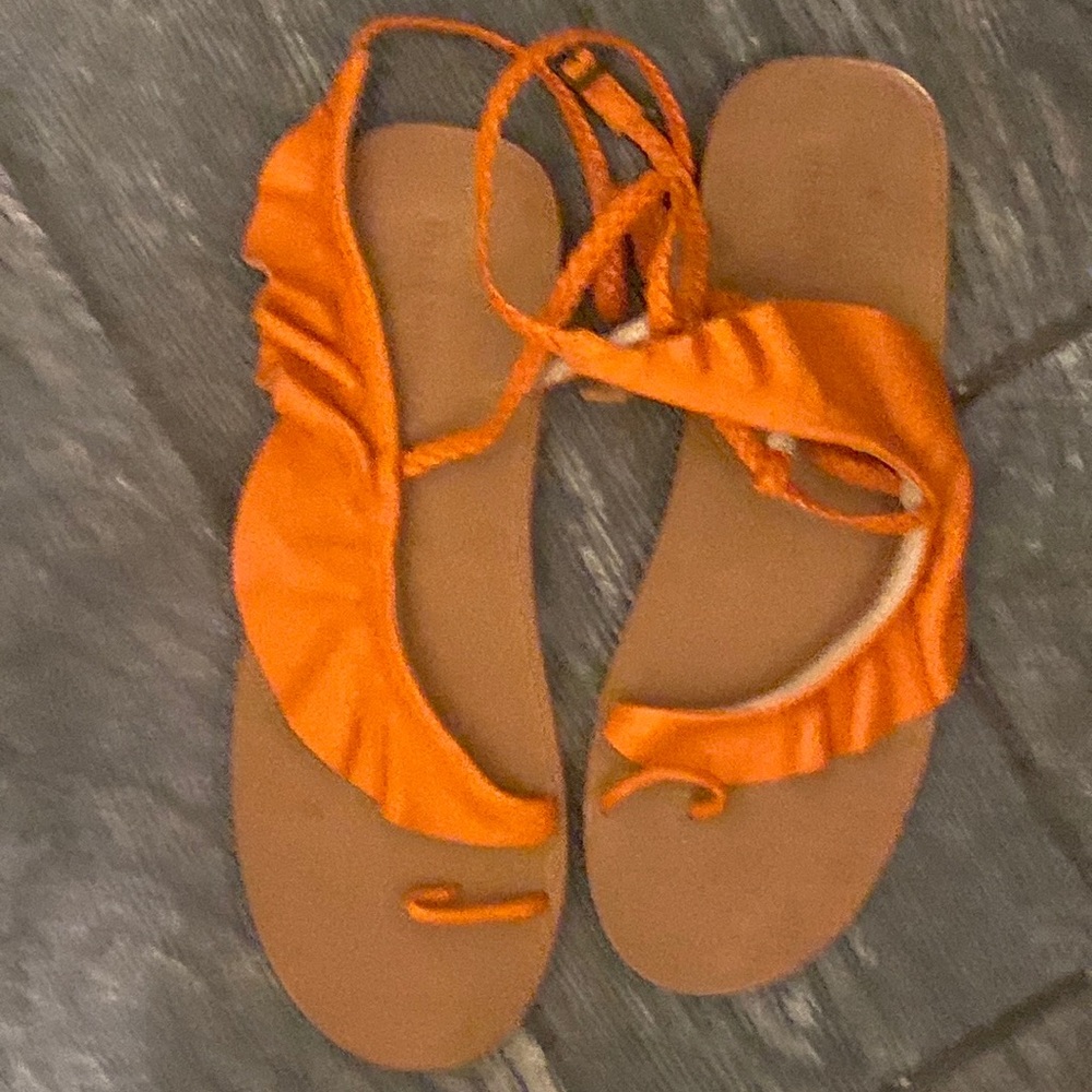 Ulla Johnson orange Ruffle Sandals - Picture 3 of 5